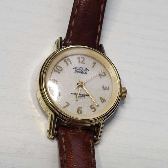 Acqua Indiglo Gold Tone Watch - For Parts & Repair - Picture 1 of 3